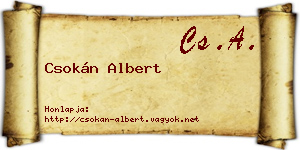Csokán Albert névjegykártya