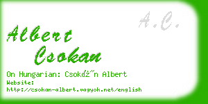 albert csokan business card